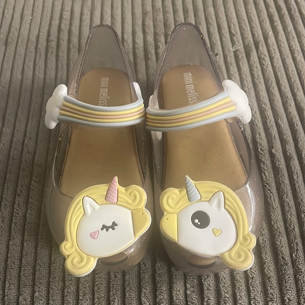 Mini Melissa super cute unicorn shoes. Worn twice in excellent condition.